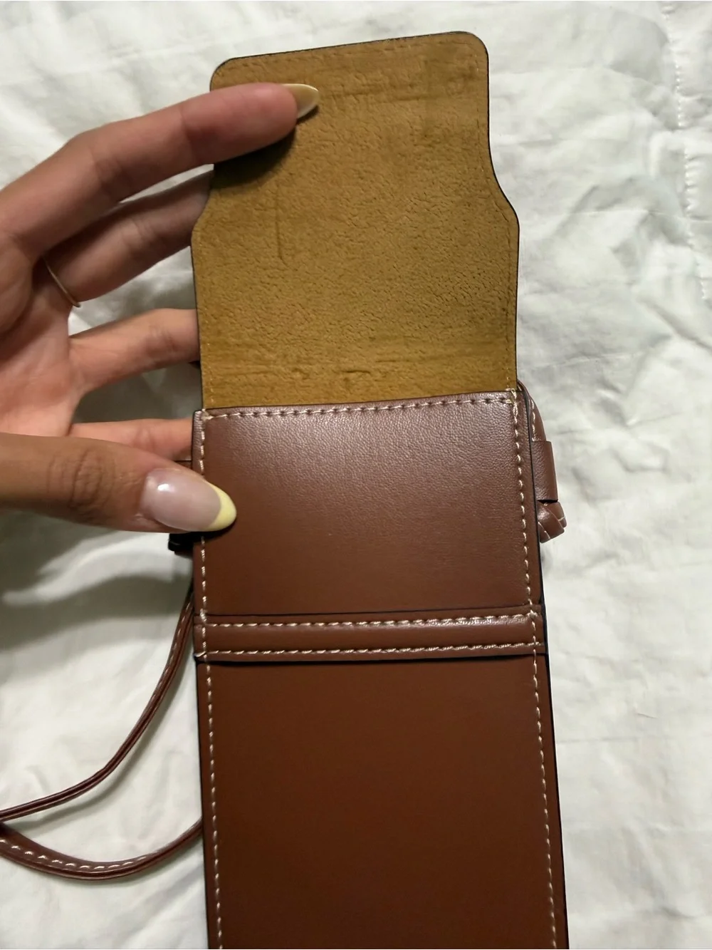 Celine Brown Leather Sunglasses Case/Phone Pouch